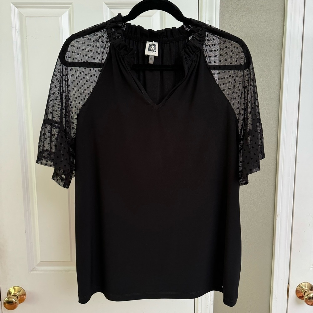 Anne Klein Blouse, Black, Size L